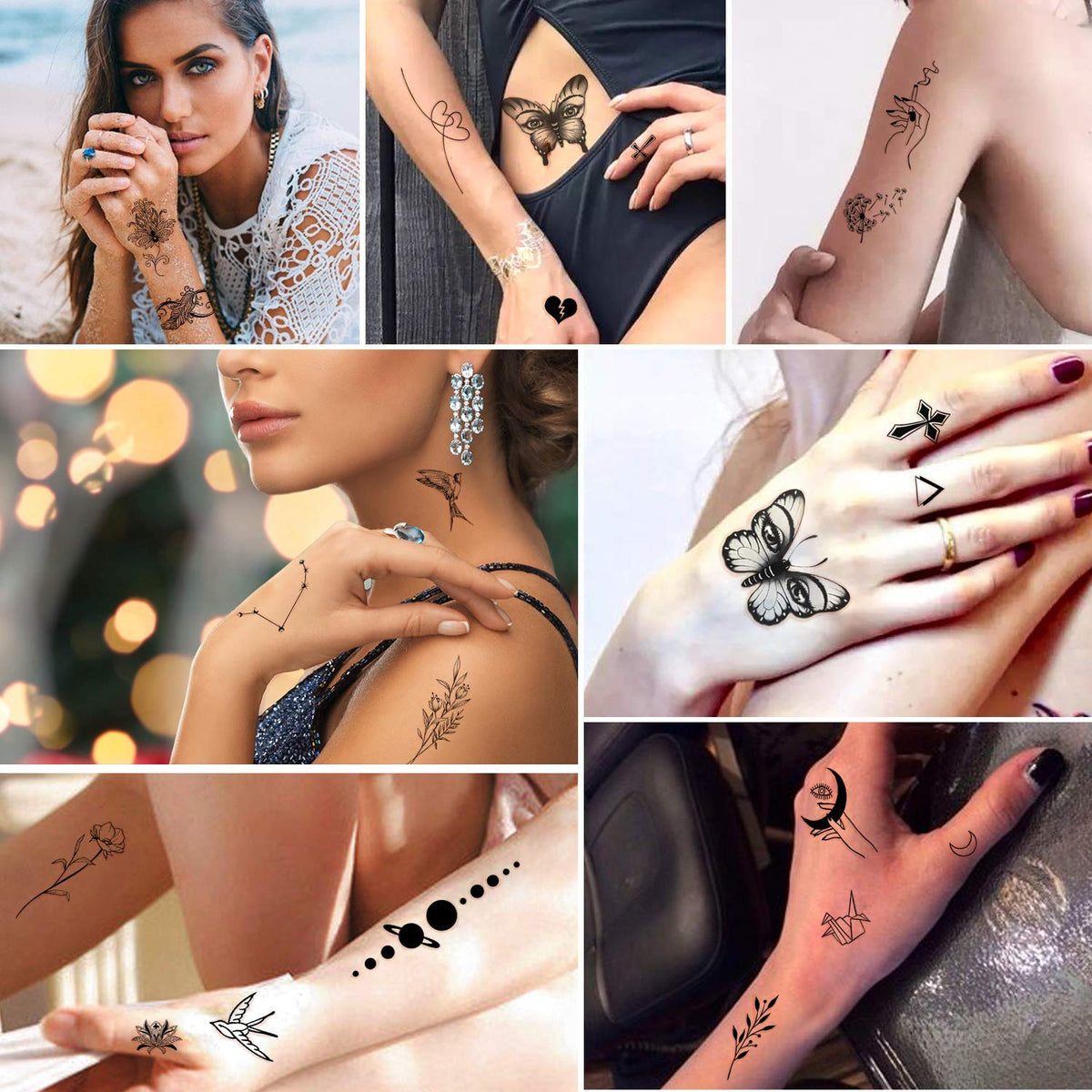 Yazhiji temporary tattoos variety of flower designs