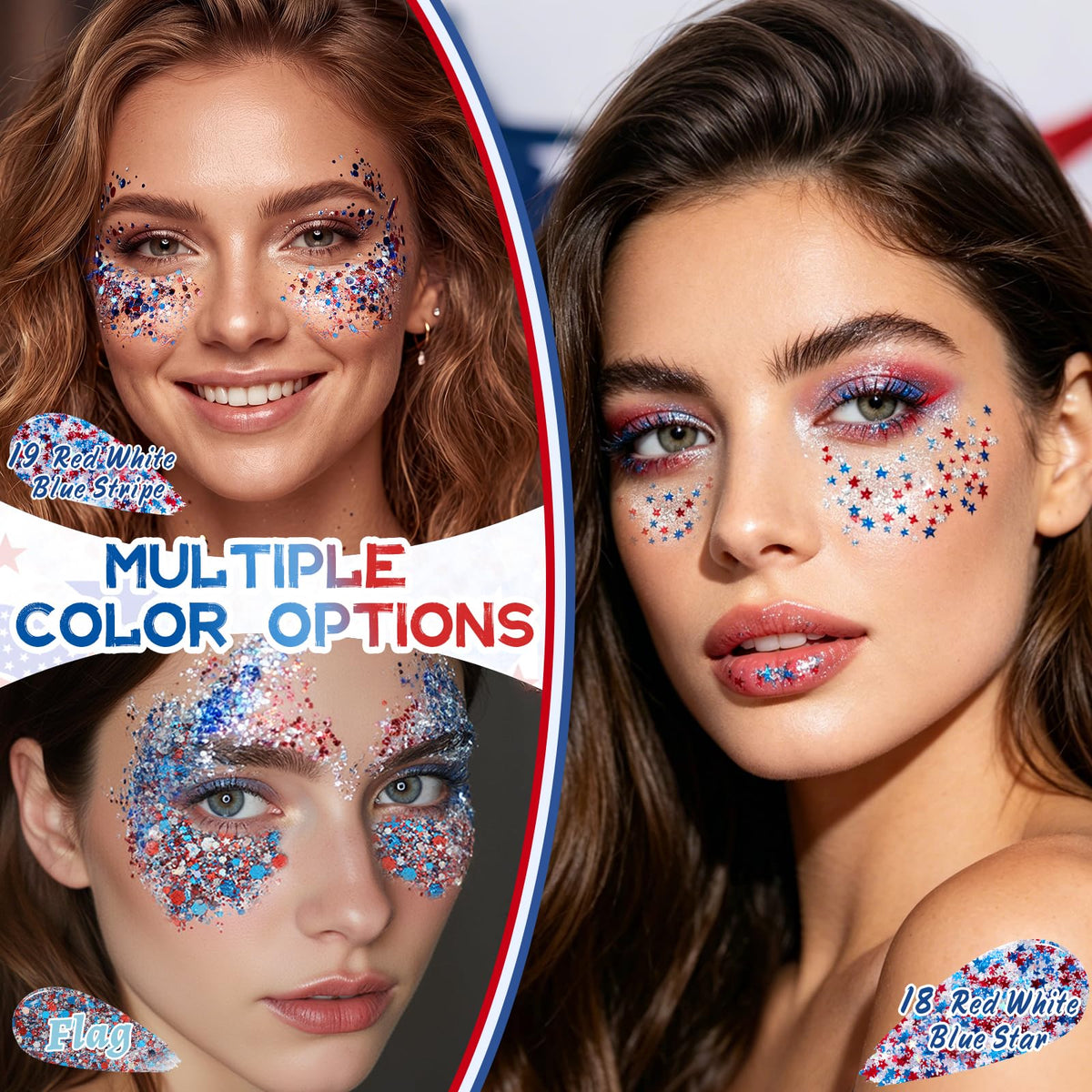 YBUETE Glitter Stick packaging with vibrant colours