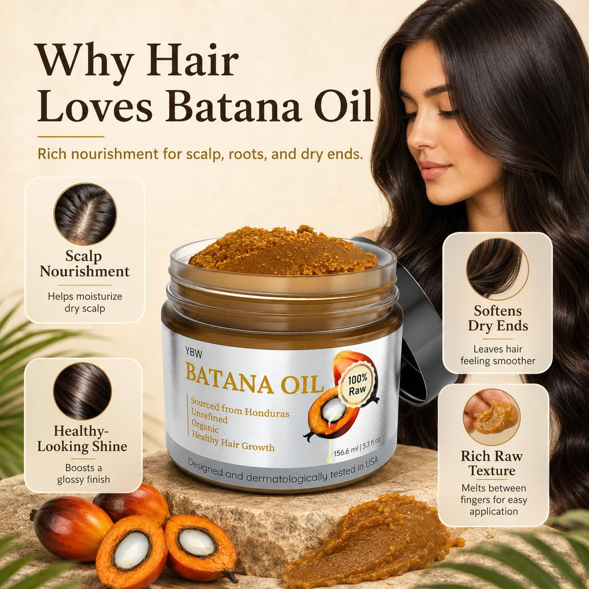 YBW Batana Oil 159g close-up of the oil