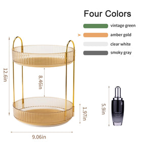 YCIA&DONE 360 Rotating Makeup Organizer Amber Gold assembled