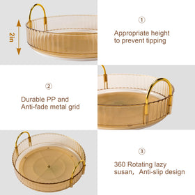 YCIA&DONE 360 Rotating Makeup Organizer Amber Gold close-up