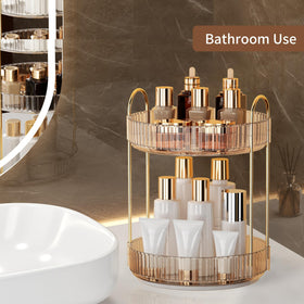 YCIA&DONE 360 Rotating Makeup Organizer Amber Gold packaging