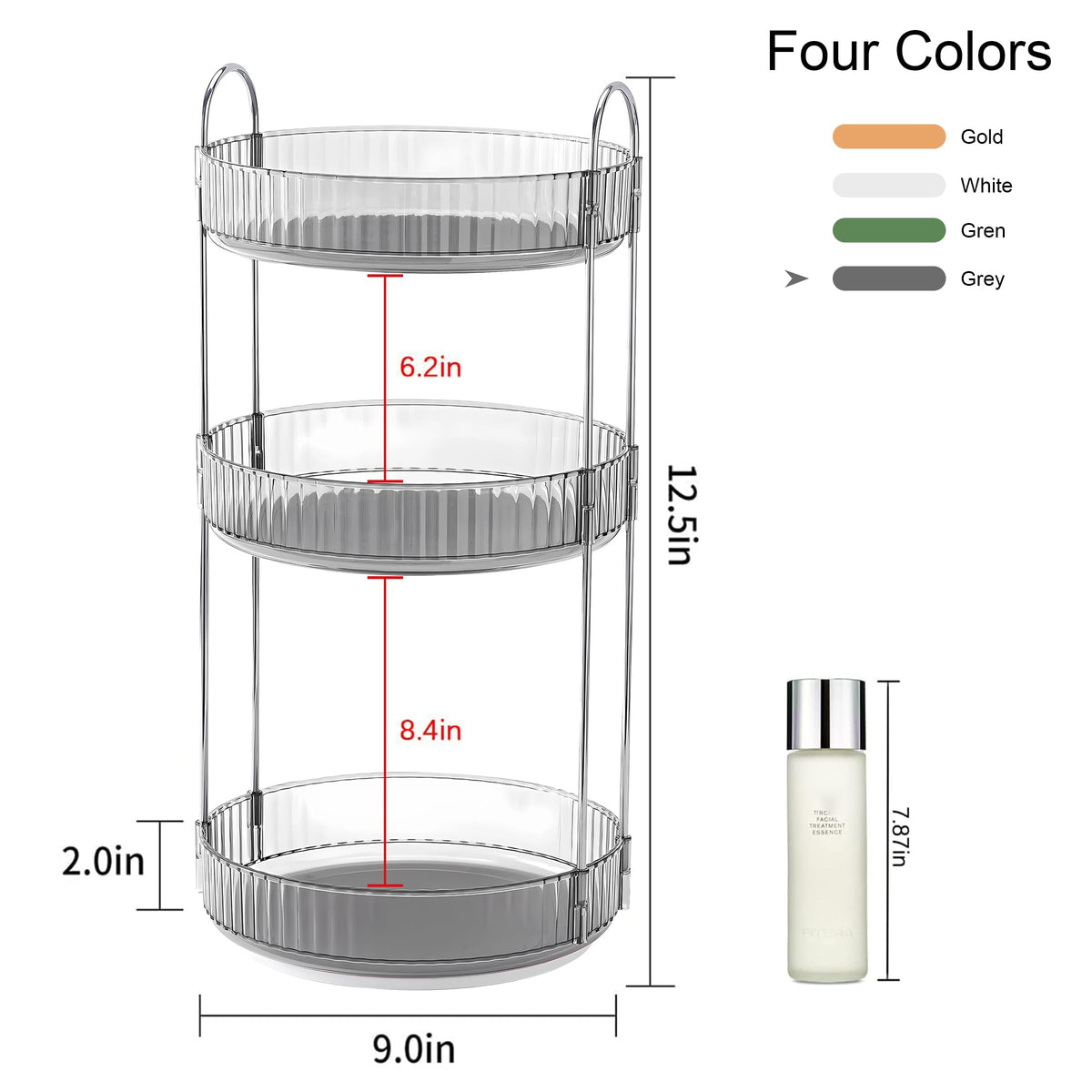 YCIA&DONE 360 Rotating Makeup Organizer in a stylish vanity setup