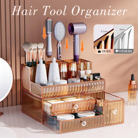 YD Youdepot Golden Tempered Glass Vanity Organizer side view