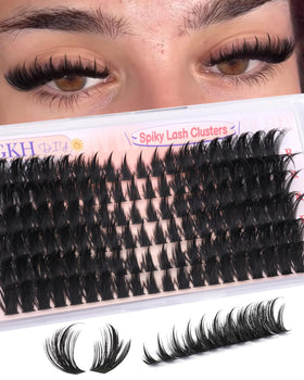 YDAGKH 80D Spiky Cat Eye Lashes front view with mixed lengths
