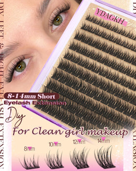 YDAGKH Short Lash Clusters 12mm in natural light