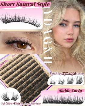 YDAGKH Short Lash Clusters 8mm close-up view