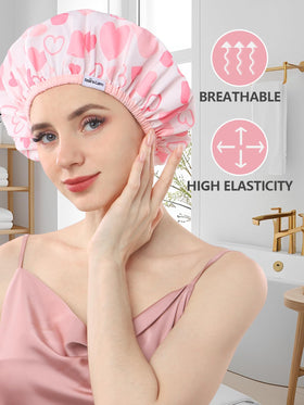 Years calm Reusable Waterproof Shower Cap displayed with other personal care items