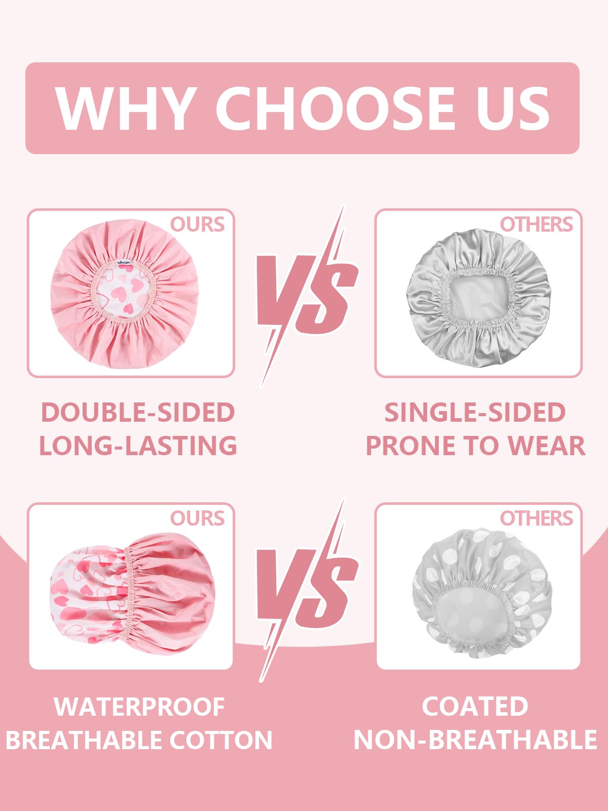 Years calm Reusable Waterproof Shower Cap folded for travel