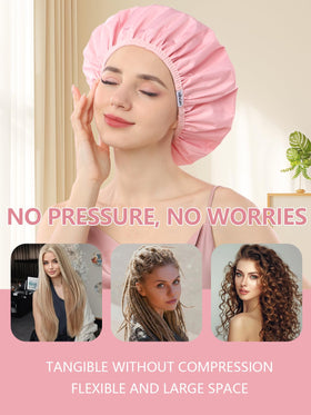 Years calm Reusable Waterproof Shower Cap in a stylish bathroom setting