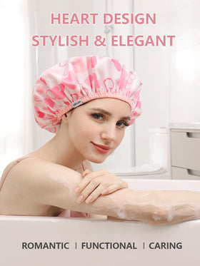 Years calm Reusable Waterproof Shower Cap in use during a shower