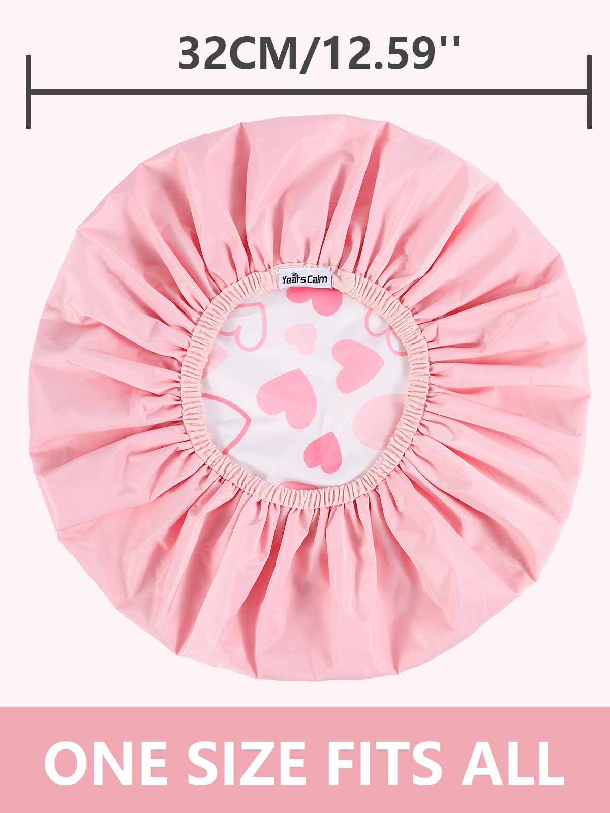 Years calm Reusable Waterproof Shower Cap on a bathroom shelf