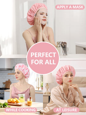 Years calm Reusable Waterproof Shower Cap showing elastic band detail