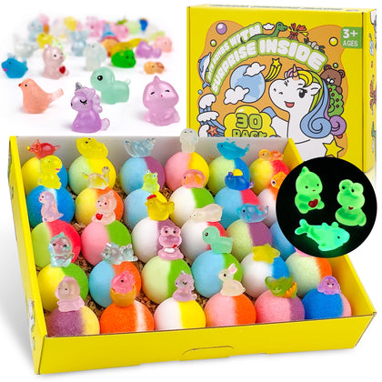 Yekery Bath Bombs for Kids packaging with glow-in-the-dark toys