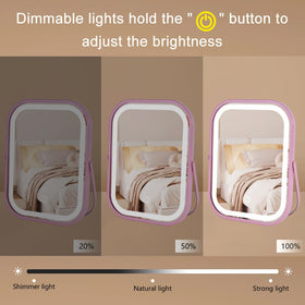 YEKKOPT Lighted Travel Makeup Mirror in use for makeup application