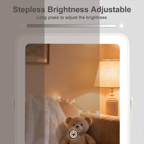 YEKKOPT Portable Desk Vanity Mirror displaying warm light mode