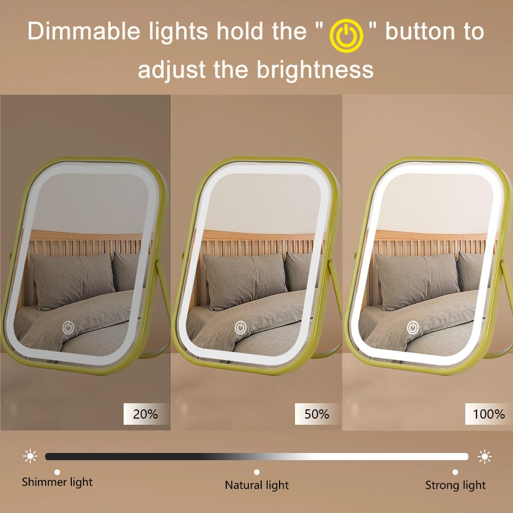 YEKKOPT Rechargeable Vanity Mirror 360° rotation feature