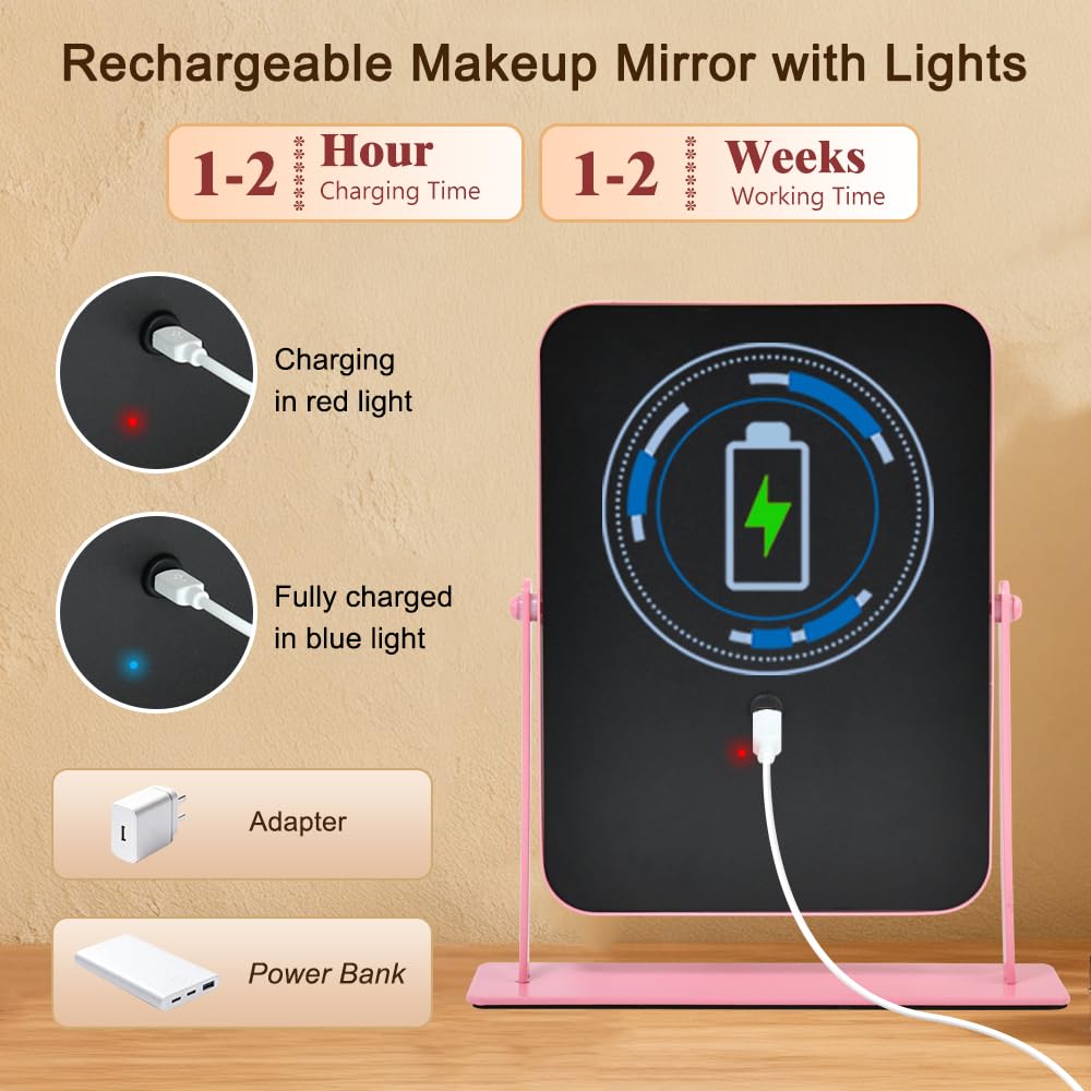 YEKKOPT Vanity Mirror with three-color illumination