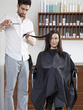 YELEGAI Hair Cutting Cape showing adjustable neck