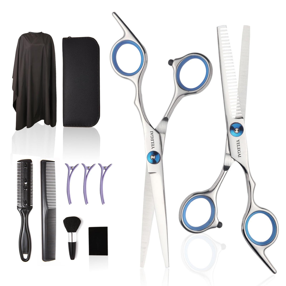 YELEGAI Haircut Scissors Kit 11 pieces with leather bag