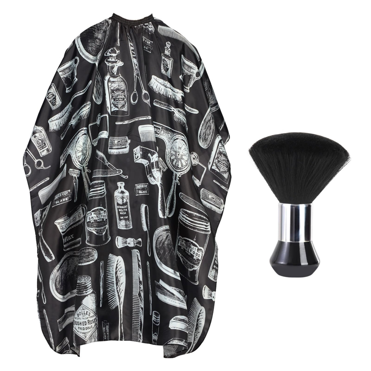 YELEGAI Professional Hair Cutting Cape front view with barber supplies pattern