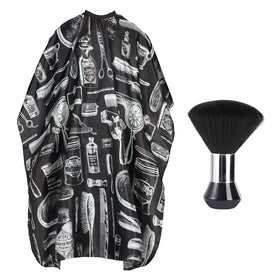YELEGAI Professional Hair Cutting Cape front view with barber supplies pattern