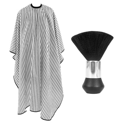 YELEGAI Professional Hair Cutting Cape front view with five-line stripe