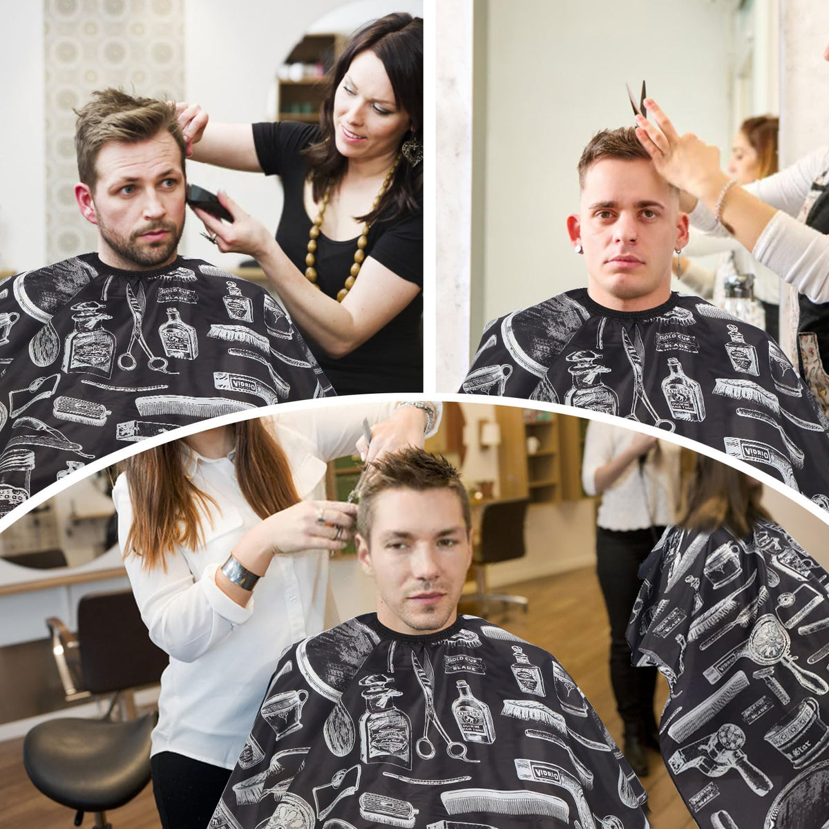 YELEGAI Professional Hair Cutting Cape in use at a salon