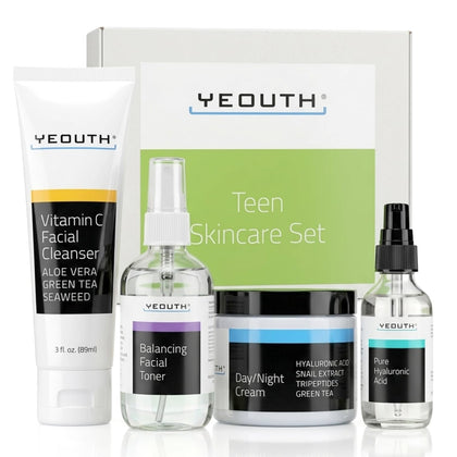 YEOUTH Skin Care Set for Teens 4-Piece Kit packaging front view