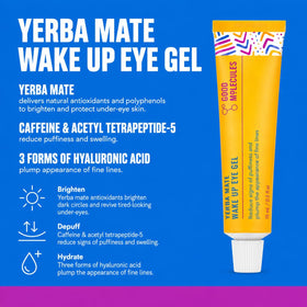 Yerba Mate Wake Up Eye Gel tube showing product details