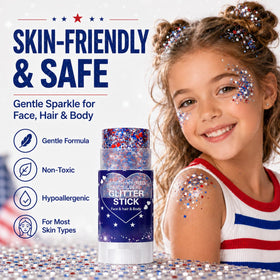 Yeweian Hair Glitter Stick packaging with dimensions