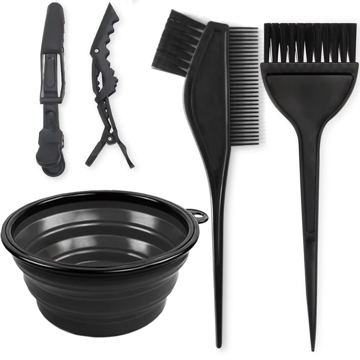 Yexixsr 5Pcs Hair Dyeing Kit including mixing bowl and brushes