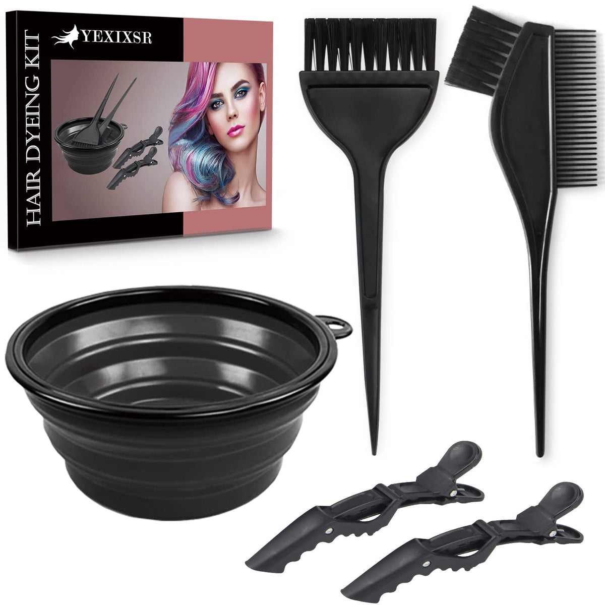 Yexixsr hair dyeing kit packaging view