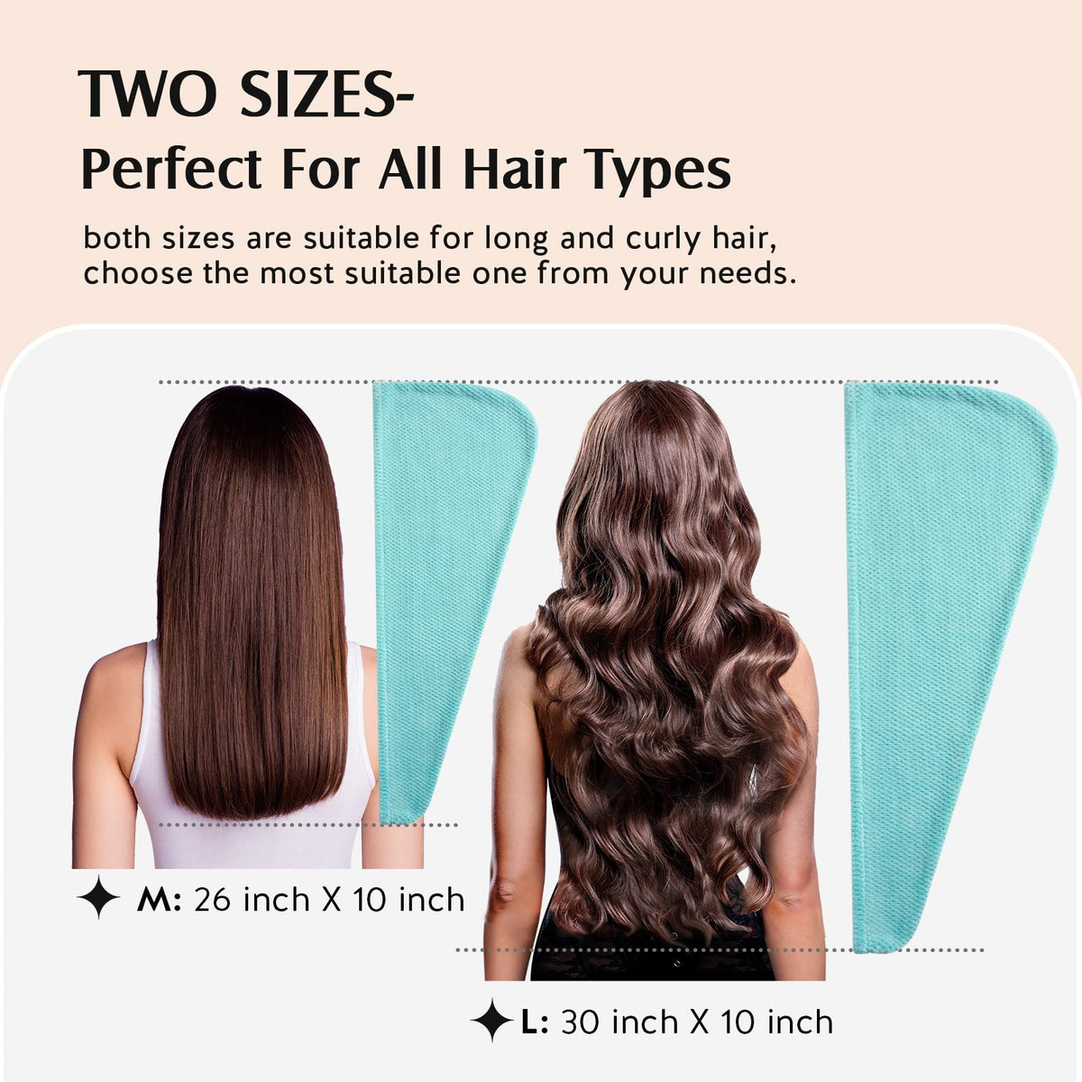 YFONG hair towel wrap in use on long hair