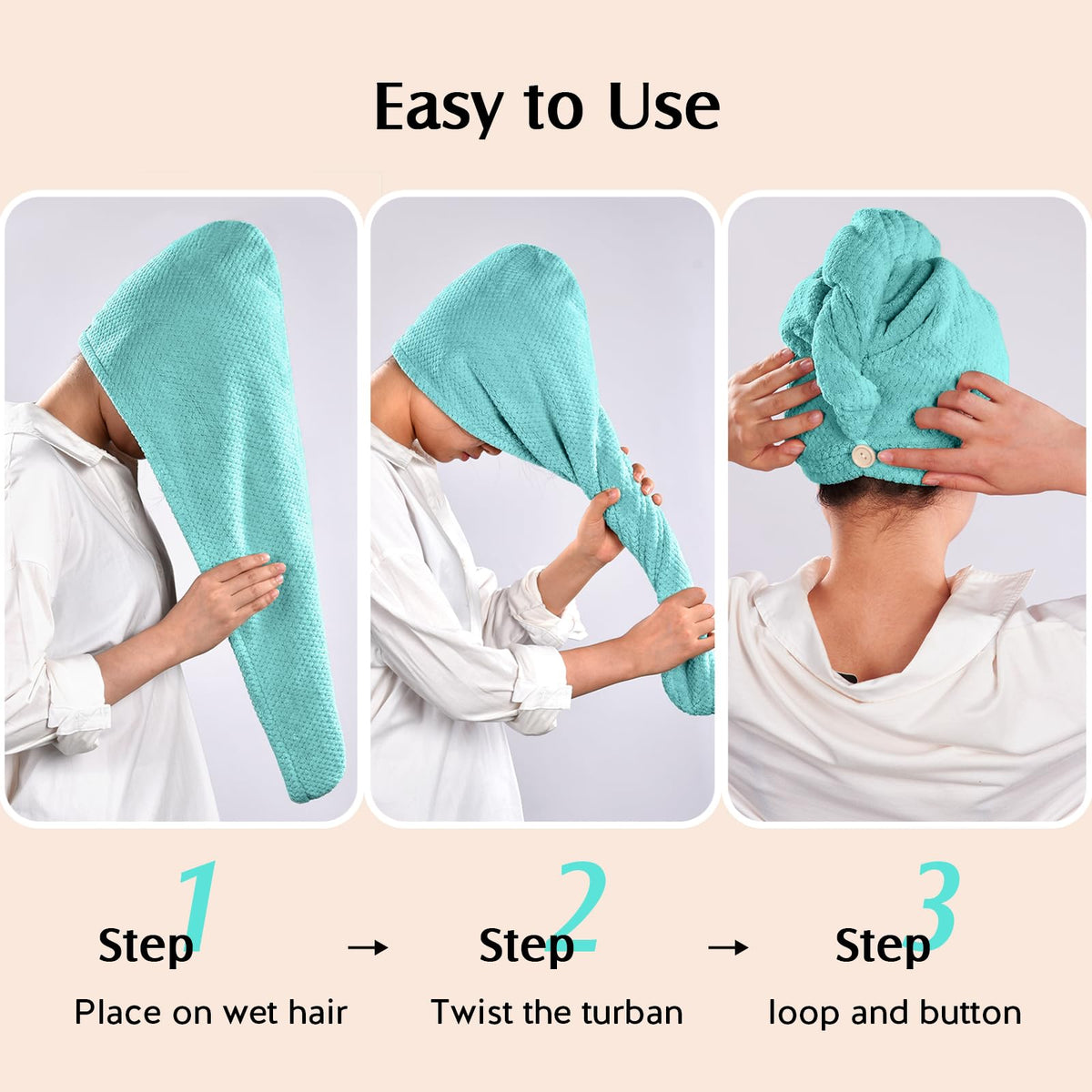 YFONG hair towel wrap packaging front view