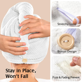 YFONG hair towel wraps displayed in different colours