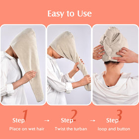 YFONG hair towel wraps displayed in different colours