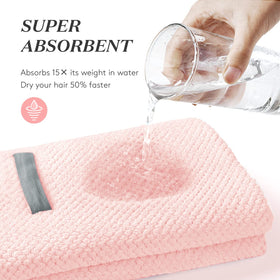 YFONG Large Microfiber Hair Towel Wrap close-up of fabric texture