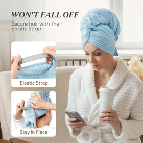 YFONG Large Microfiber Hair Towel Wrap folded neatly