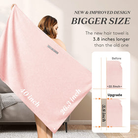 YFONG Large Microfiber Hair Towel Wrap folded neatly