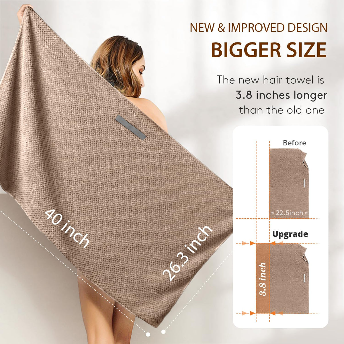 YFONG Large Microfiber Hair Towel Wrap packaging front