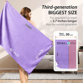 YFONG microfiber hair towel wrap in a vibrant colour