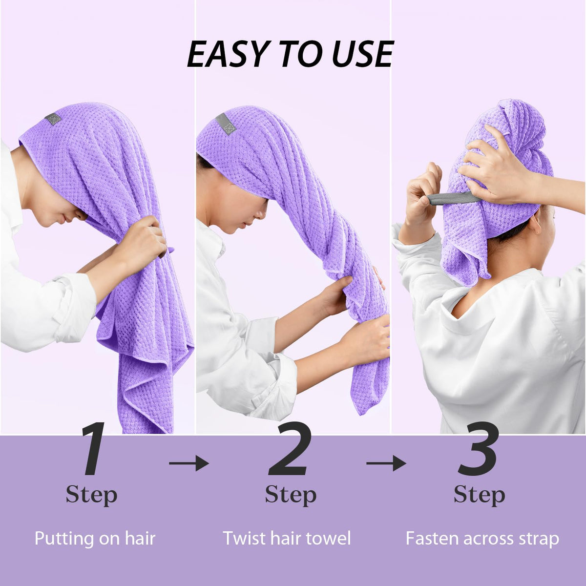 YFONG microfiber hair towel wrap packaging