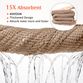 YFONG microfiber hair towel wrap side view in blue