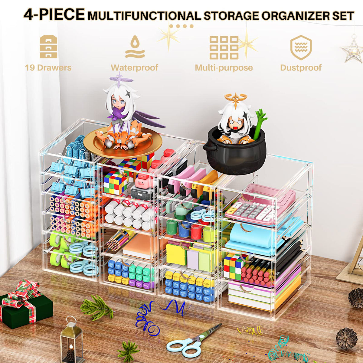 YFXCVSL Acrylic Makeup Organizer dimensions and design details