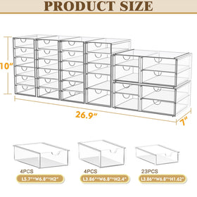 YFXCVSL Acrylic Makeup Organizer side view showing storage capacity