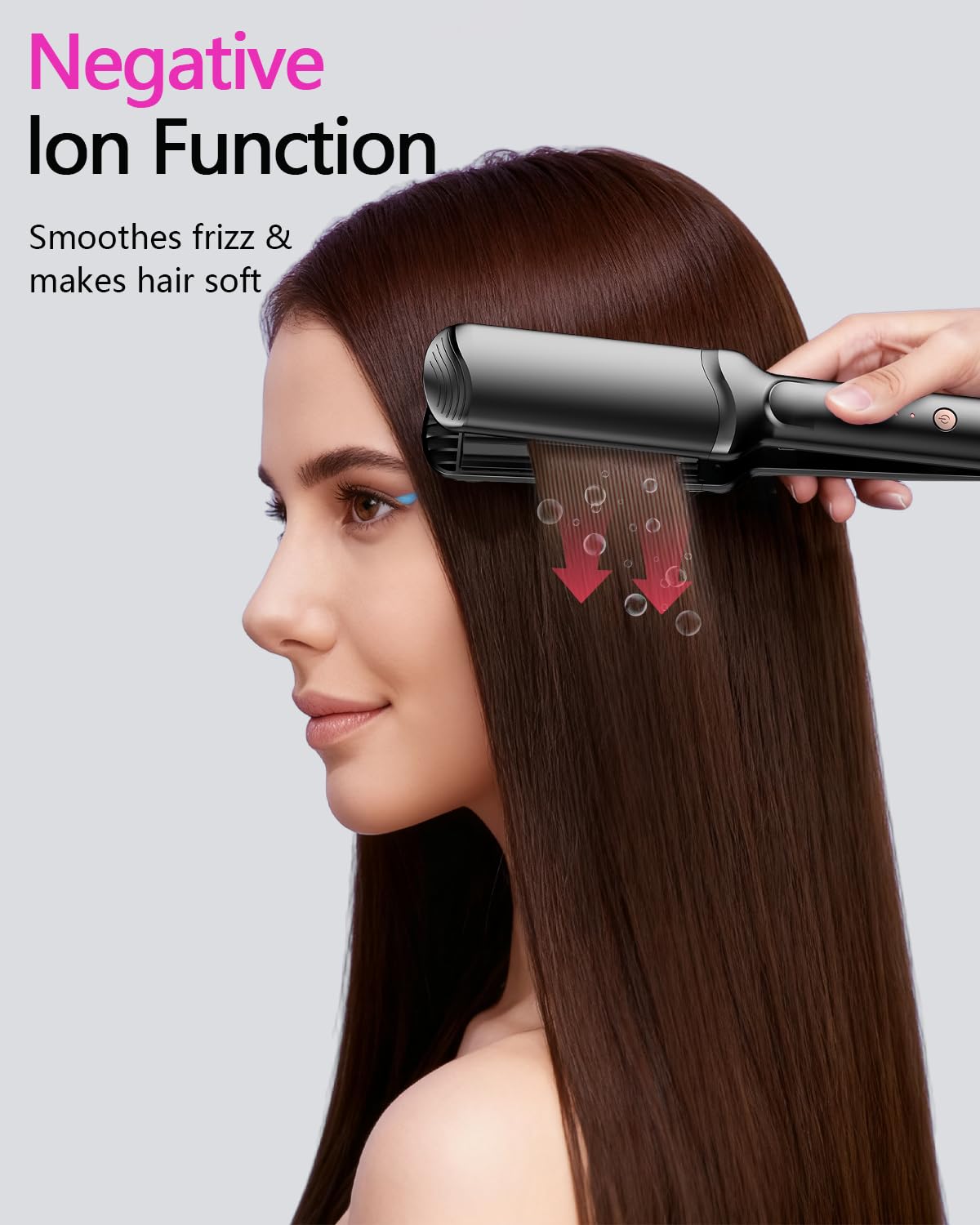 YGOVVK Hair Crimper Waver in use creating beach waves