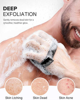Yiclick Exfoliating Body Scrubber being used on skin