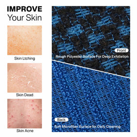 Yiclick Exfoliating Washcloth Towel in a bathroom setting