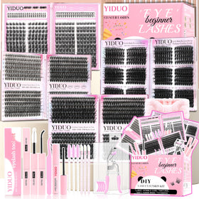 YIDUO 1916Pcs Cluster Lash Kit front view with tools